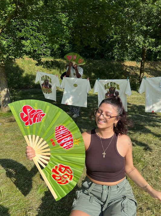 Multi logo bamboo fan