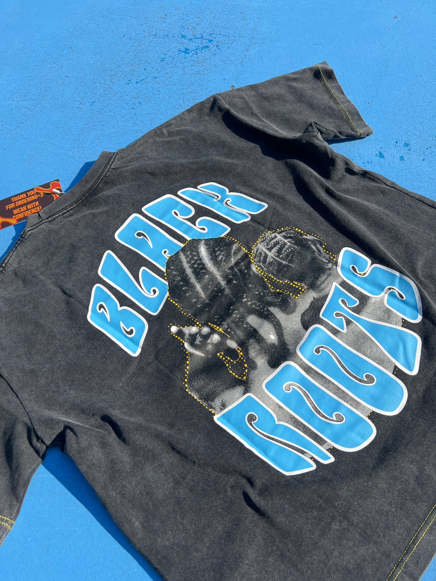 BLACK ROOTS ICE (Blue) Oversized T-shirt