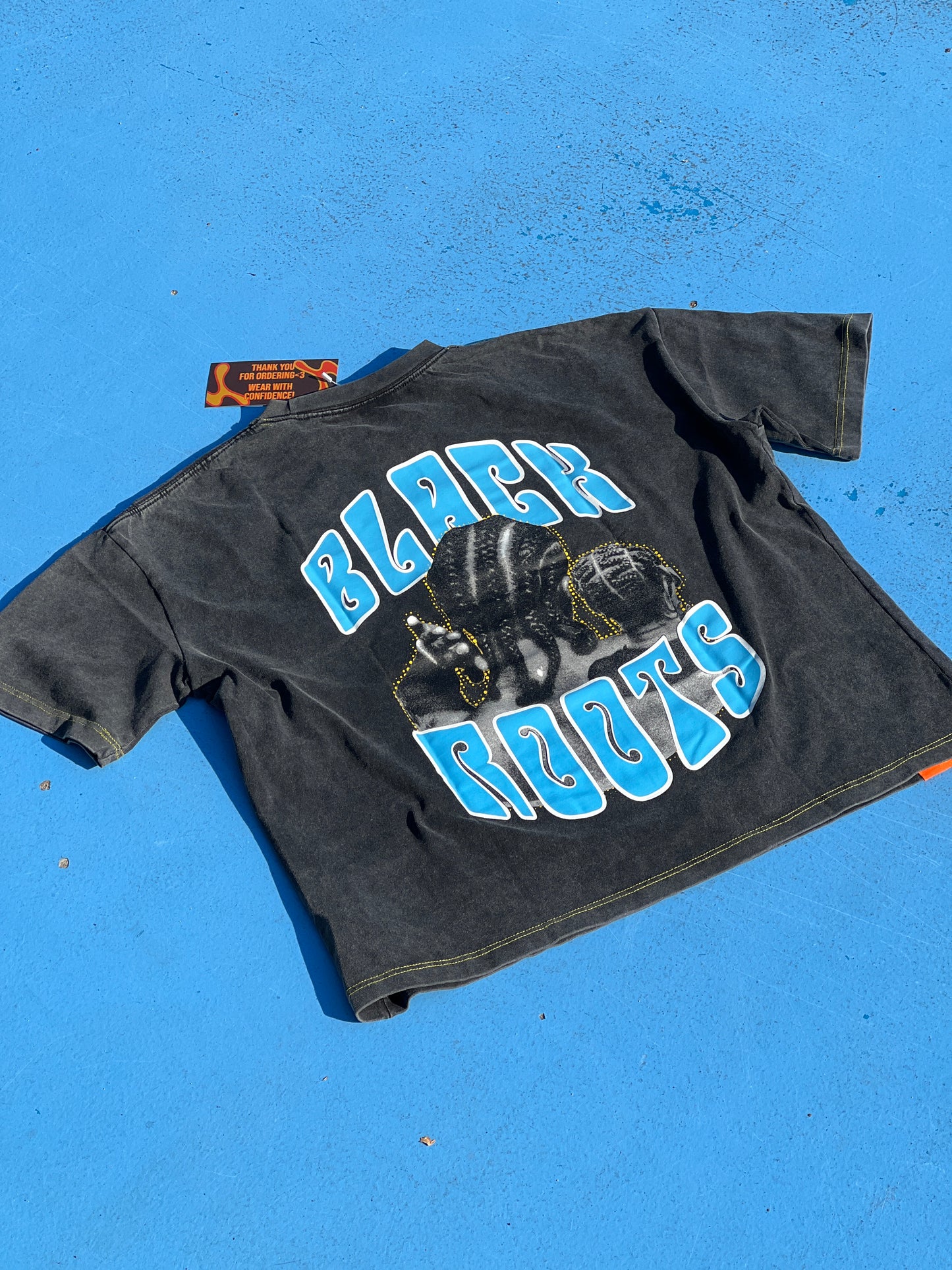 BLACK ROOTS ICE (Blue) Oversized T-shirt