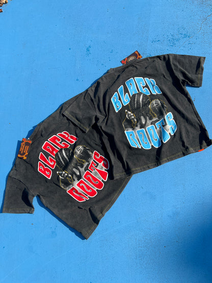 BLACK ROOTS ICE (Blue) Oversized T-shirt
