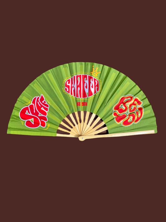 Multi logo bamboo fan