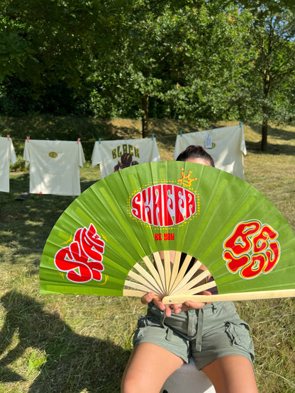Multi logo bamboo fan